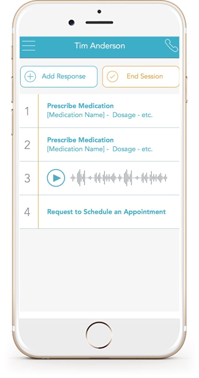 CallMyDoc app - patient intake screen