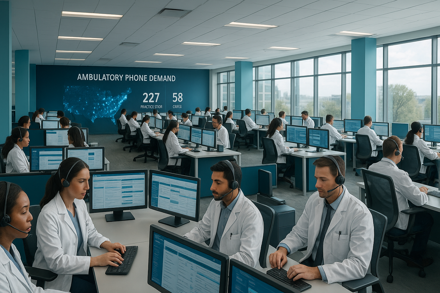 Volume of patient phone calls handled by a large ambulatory physician group